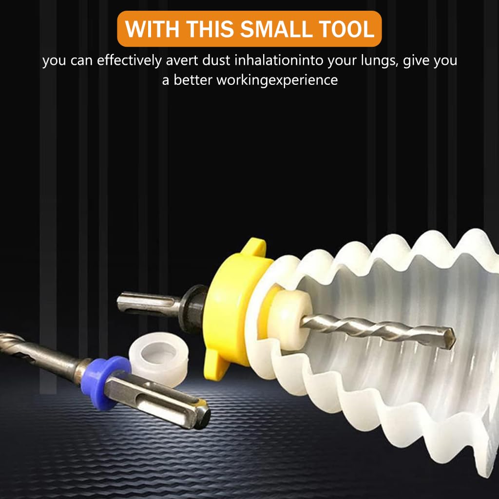 Serplex Hole Saw Dust Bowl for 16cm/6.2'' Drill, Flexible Drill Dust Collector Drill Bit Cover Silicone Hole Saw Attachment Universal Drill Dust Catcher Dust Collector Chips Collector for Hole Saw