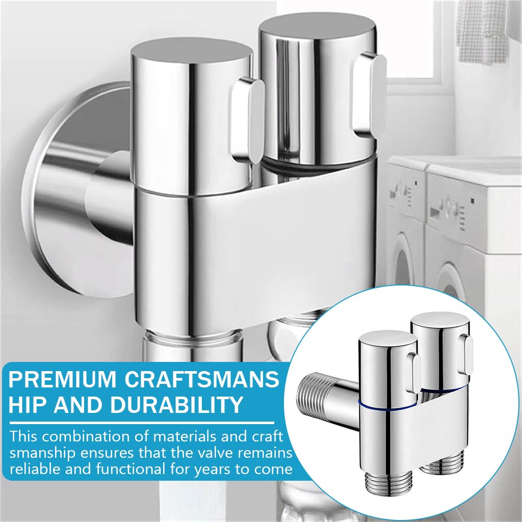 Supvox One In Two Out Water System Control Valve Bathroom Faucet Installation Accessories Bidet Installation Connector Universal Bathroom Water System Control Valve with Separate Control Switch