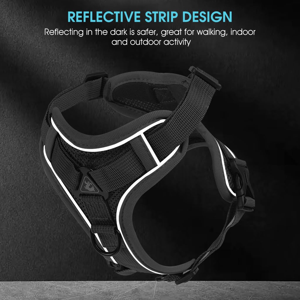 Qpets Cat Vest Harness with 1.5m Leash Adjustable Size Pet Vest Harness with Quick Release Buckle Breathable Fabric Cat Harness for Small Cat Puppy(M, Grey)