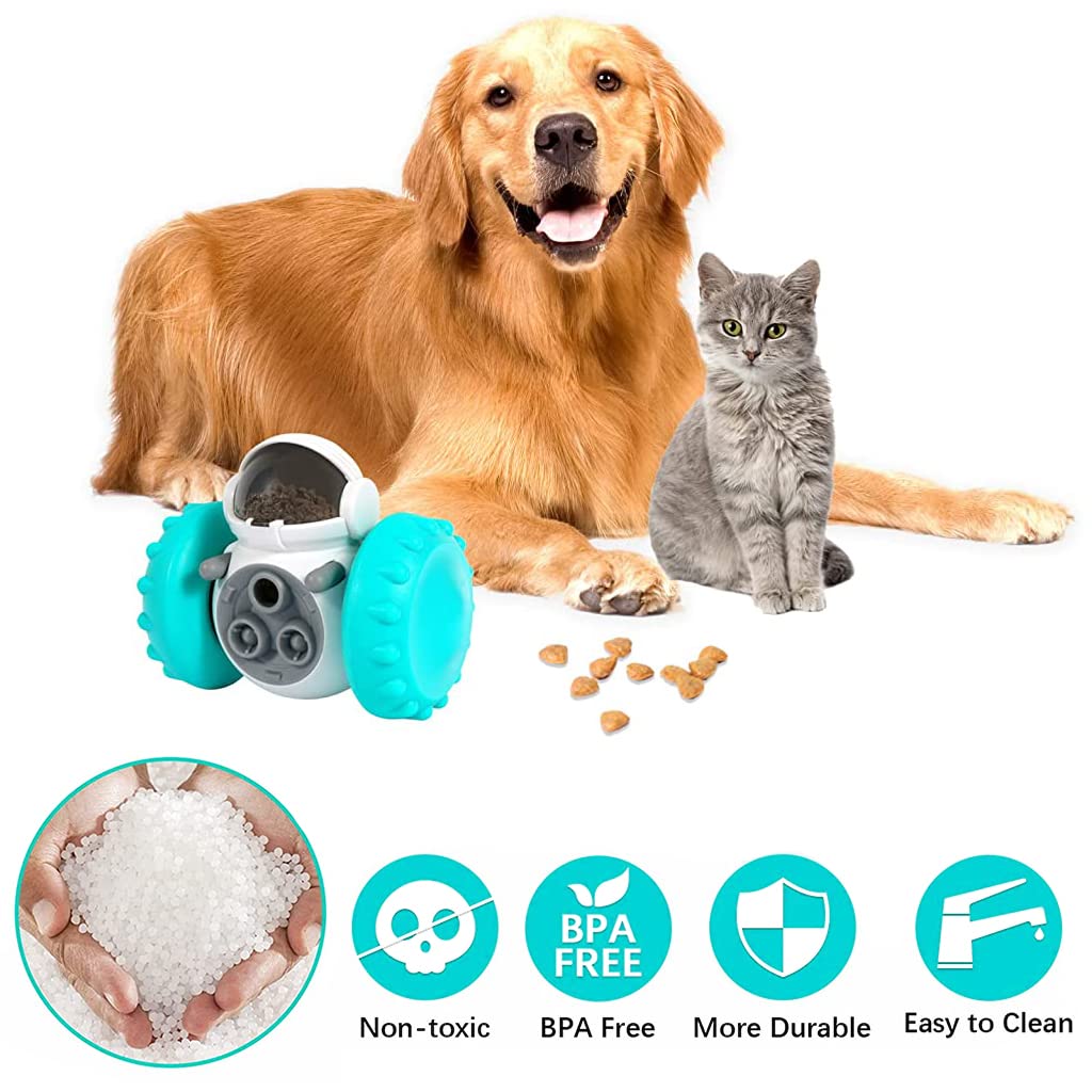 Qpets Interactive Dog Toys Tumbler Food Dispenser for Dog Cat Toy Tumbler Self-Swing Food Dispenser Toy for Dog Cat Slow Feeder Toy for Dogs Cats Dog Puzzle Toys