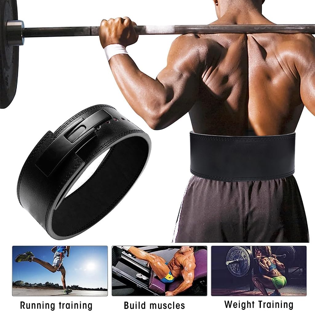 Optifit Lifting Belt for Gym Heavy Workout, Power Lifting Belt for Men & Women Weightlifting Competition Workout Training, Body Fitness Gym Back Support Genuine Leather Weightlifting Belt, 10mm*110cm