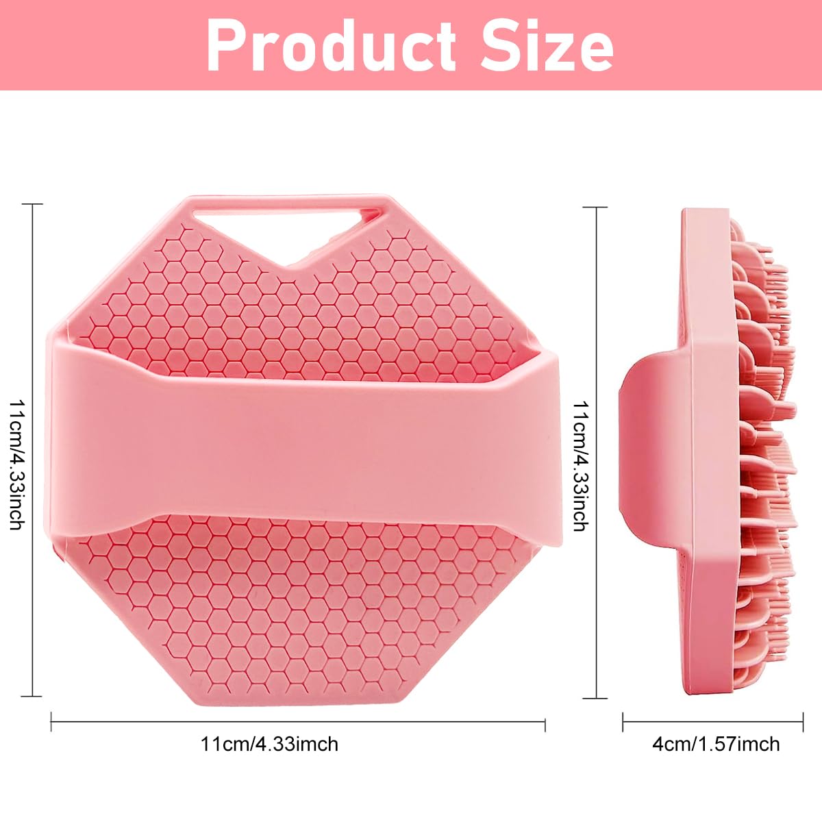 MAYCREATE Silicone Body Scrubber, Exfoliating Body Scrubber for Sensitive Skin, Soft Massage Body, More Hygienic Than Traditional Loofah, Gentle Exfoliating for Sensitive Skin, Pink