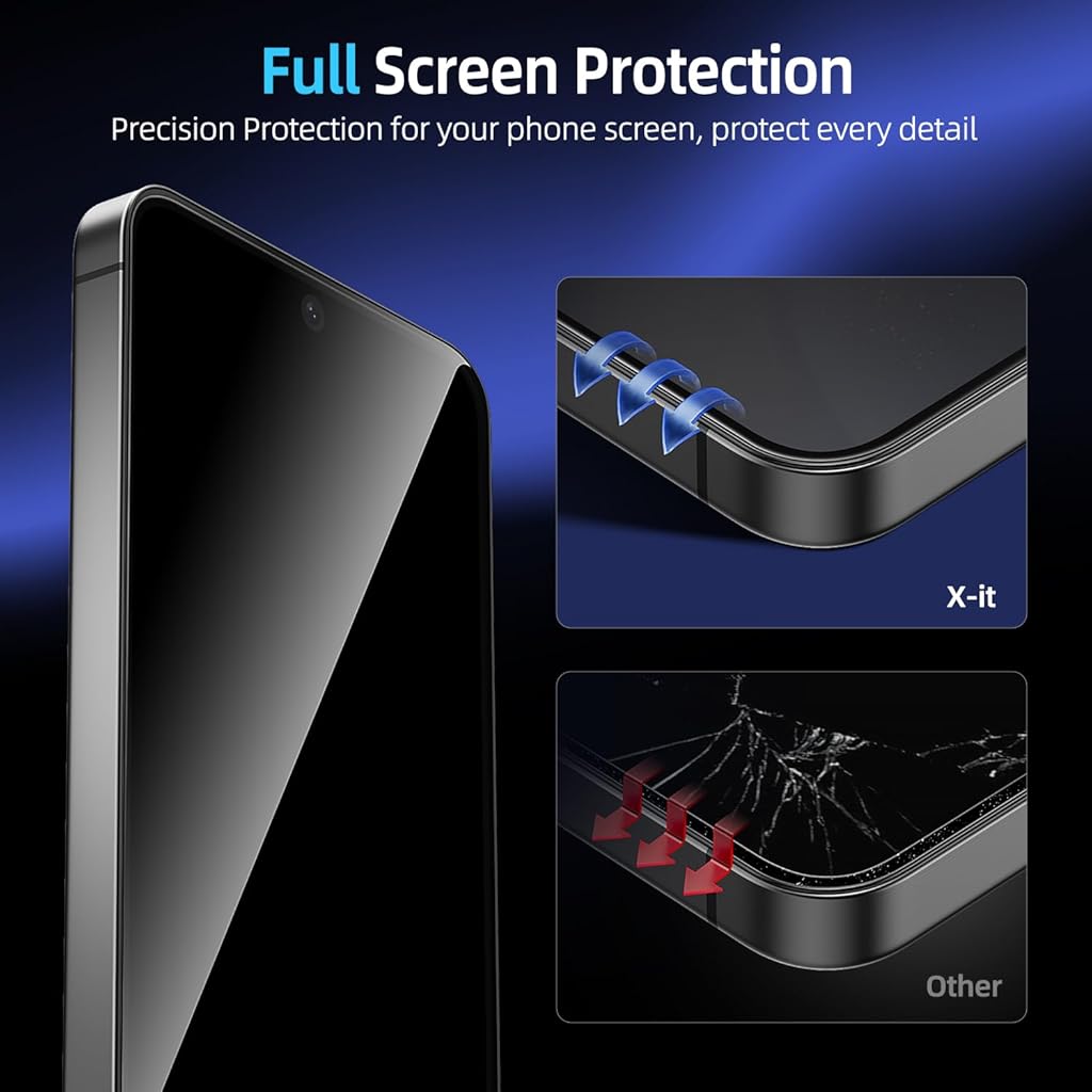 ZORBES® Compatible with Samsung S25 Ultra 2Pcs Screen Protectors HD Tempered Glass Privacy Screen Protectors Anti-scratch Screen Protectors with Screen Alignment Tool & Accessories Pack