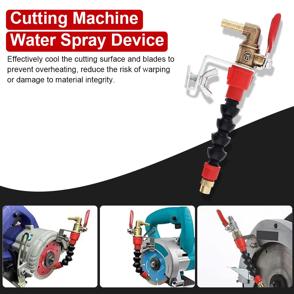 Serplex Mist Spray Nozzle Attachment for Angle Grinder, Flexible Water Sprayer Nozzle with Valve & Screw Fix Knob Water Mist Spray Cooling Nozzle for Cutting Machine