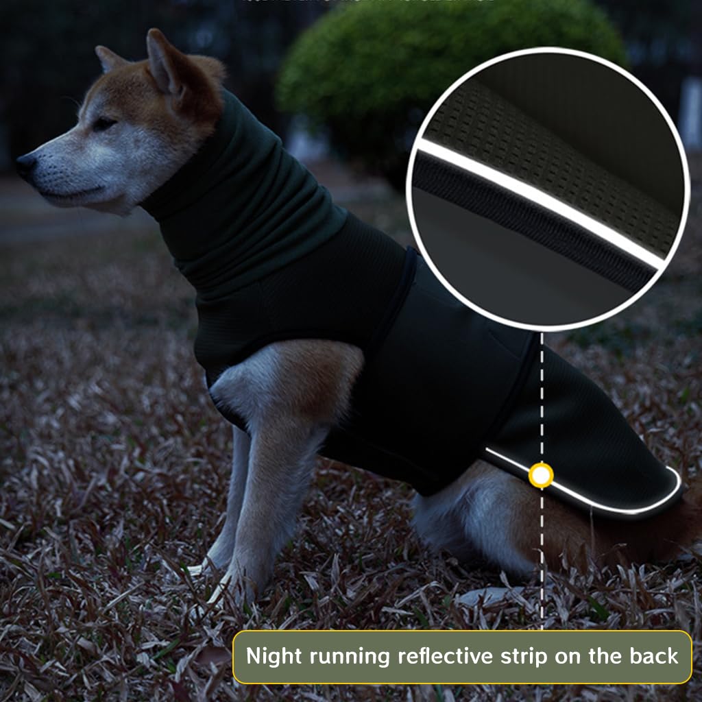 Qpets Dog Clothes with Head Wrap Comforting Dog Clothes for Large Medium Breeds Dog Anxiety Jacket Adjustable Hook and Loop Closure Breathable All Season Dog Jacket for 20-30kg Dogs, XXL