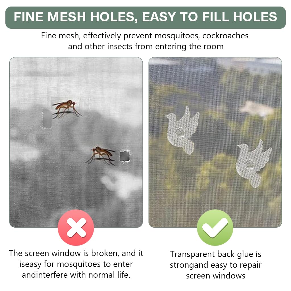 HASTHIP 10Pcs Door Window Screen Repair Patches Self Adhesive Mesh Screen Repair Patches Creative Dove Shape Self Adhesive Window Screen Repair Patches