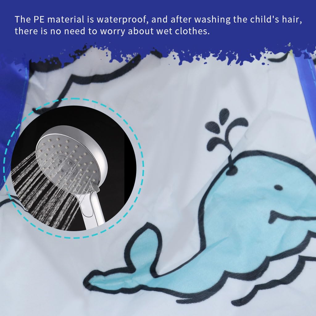SNOWIE SOFT Haircut Cape for Kids, Cute Umbrella Hair Cutting Cape, Clear Foldable Salon Barber Cape Cloak Hair Catcher for Boys Girls - Adjustable Neck Size, Waterproof