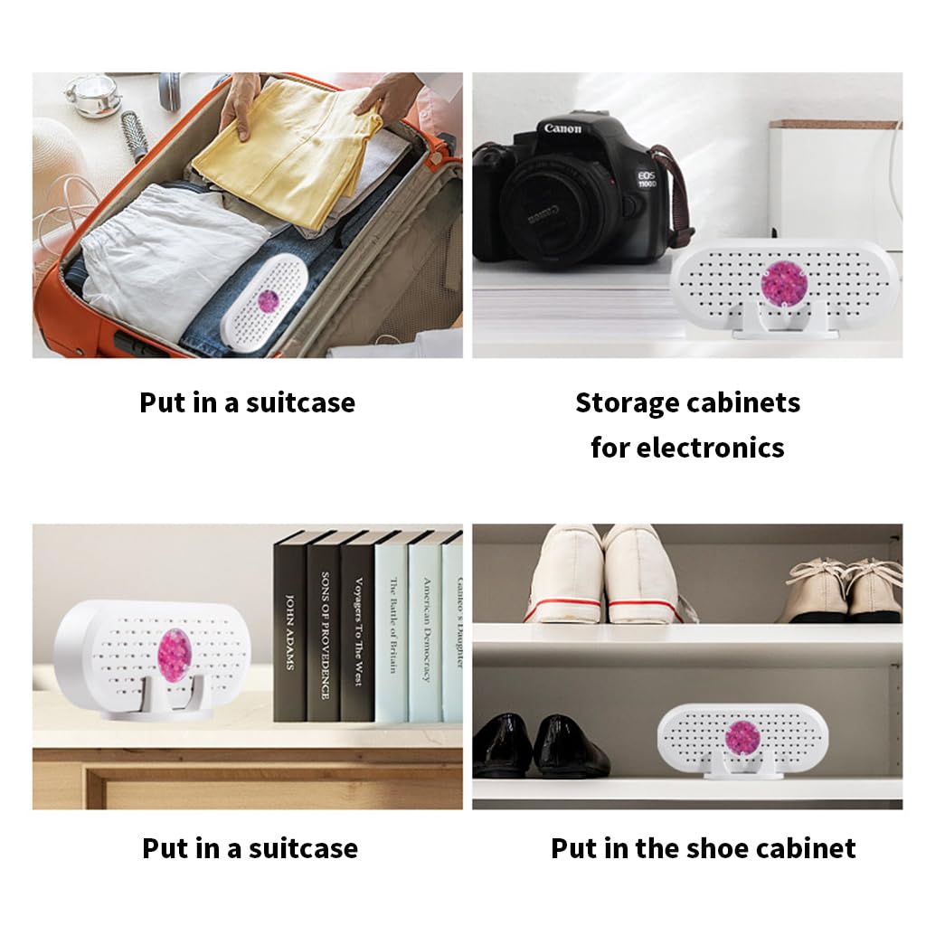 HASTHIP Mini Dehumidifier for Room Moisture Reusable Dehumidifier Moisture Absorbers for Closet, Portable Dehumidifier for Small Space Portable Unplugged Dehumidifier for Shoe Box, Shelf, Wardrobe