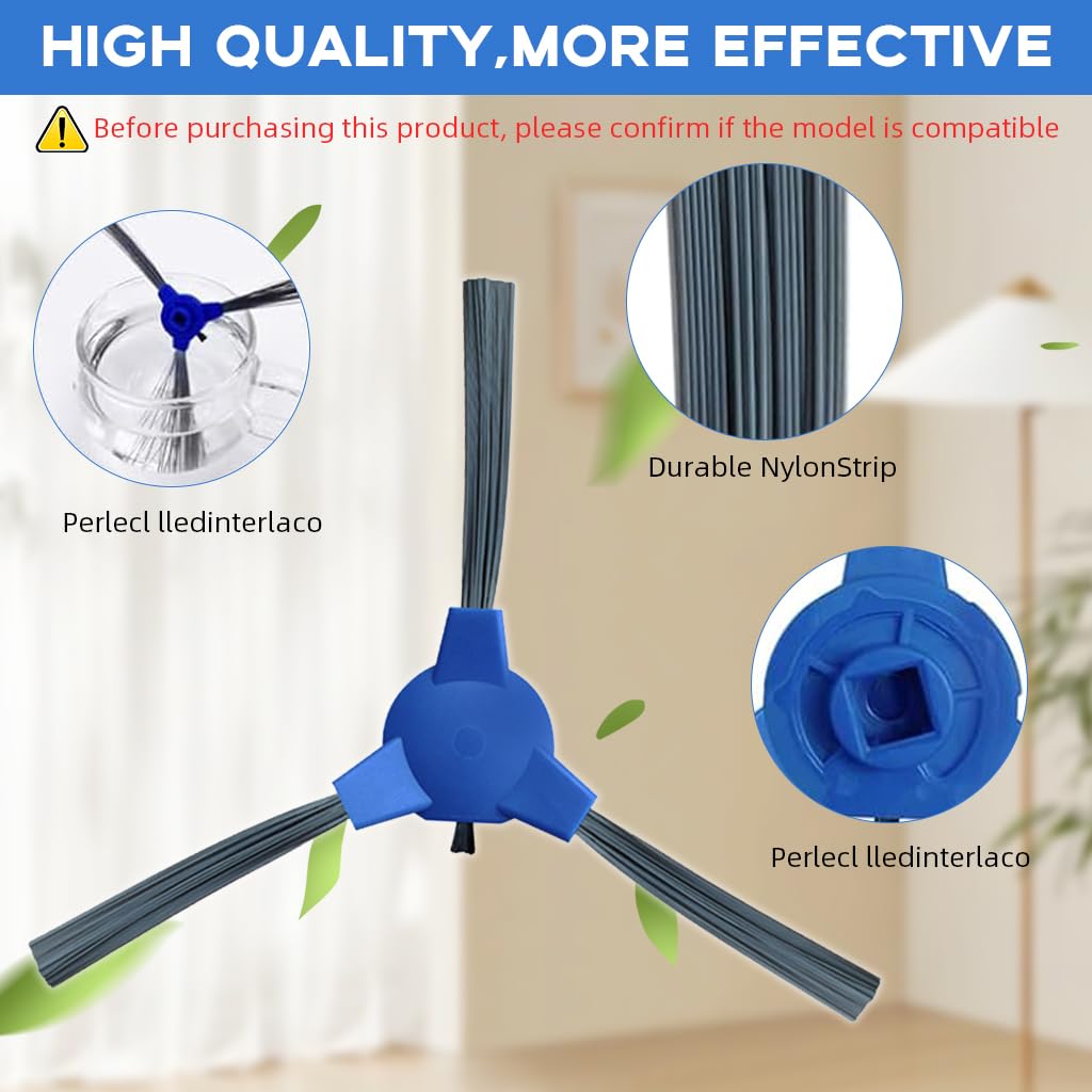 Verilux Replacement Accessories for Eufy RoboVac, Includes 4Pcs Unibody Filters, 4 Side Brushes, 1 Rolling Brush and 1 Cleaning Brush, Compatible with 11S Max, 15C Max, 30C Max, G20, G30, G30 Edge