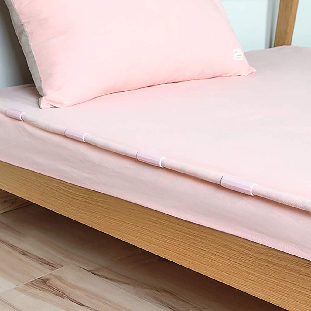 HASTHIP Plastic 10pcs Sheet Clips Fastener Sheet Holders Keep The Bed Sheets Smooth and Tight Fit for Various Mattresses with Raised Edge (Pink)
