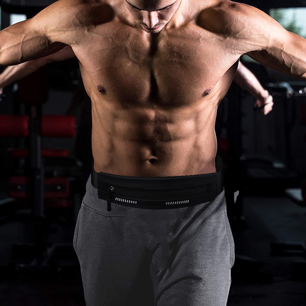 Optifit Reflective Waist Bag with Cup Holder - Waterproof Belt Bag for Men & Women, Ideal for Running, Workouts, Travel, Fits Phones Up to 7