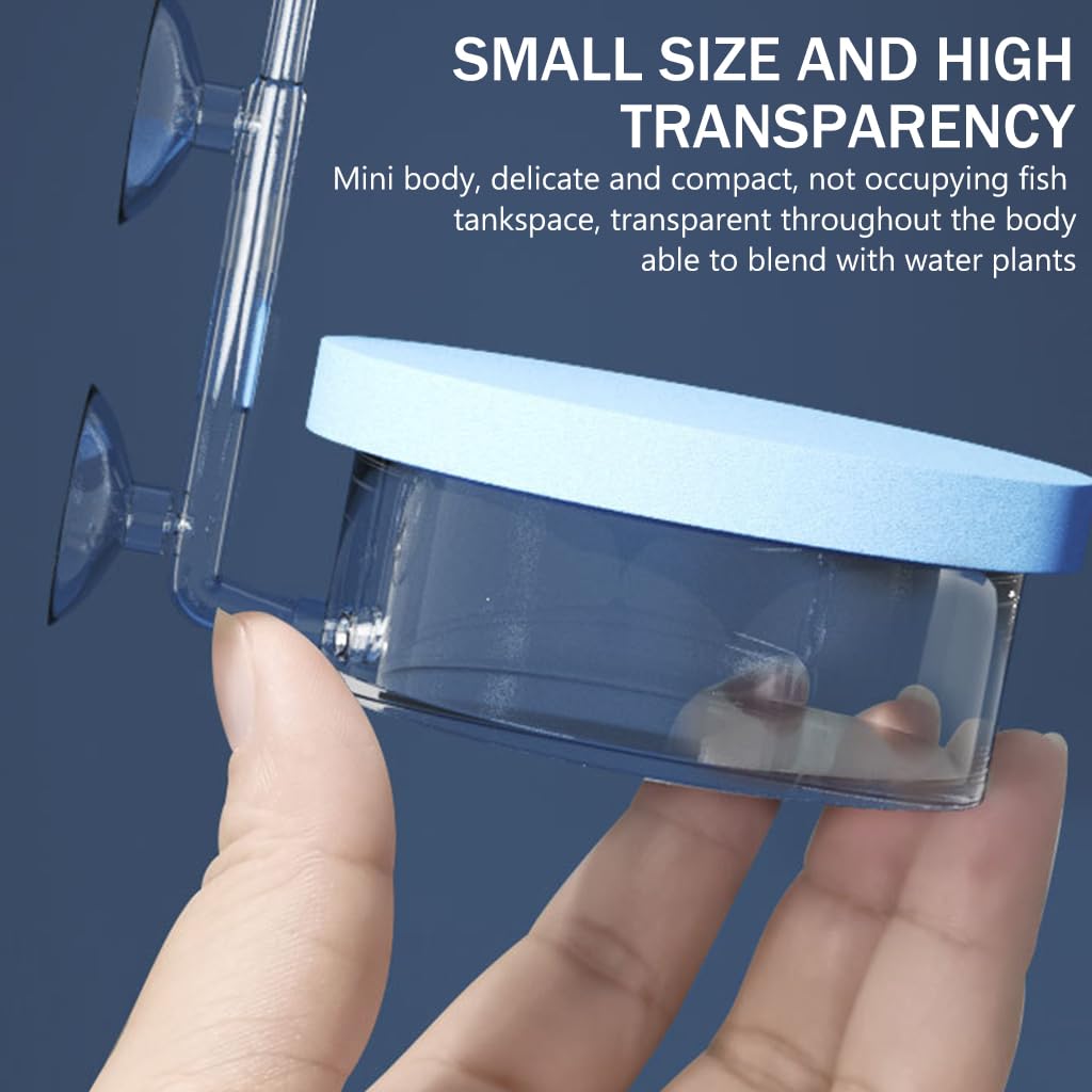 Qpets Fish Tank Bubbler for Oxygen Generator Air Stone Water Bubbler with Adjustable Air Flow Valve Wall Mounted Diffuser Bubbler with Dual Suction Cup (Diameter 8.5cm)