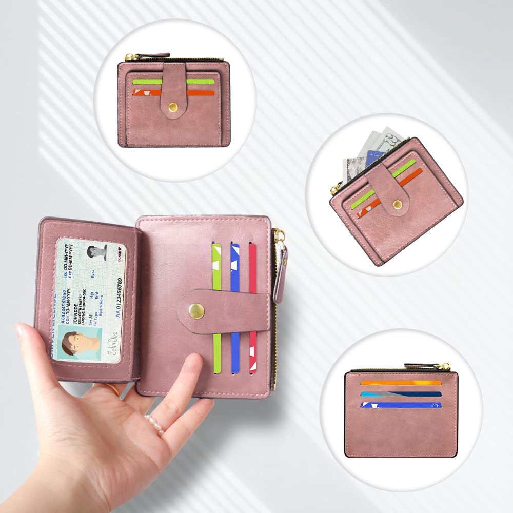 PALAY Leather Credit Card Holder Wallet for Men Slim Pocket Thin Wallet Zipper Purse for Men & Women Slim Minimalist Front Pocket Card Organizer Gift Wallet