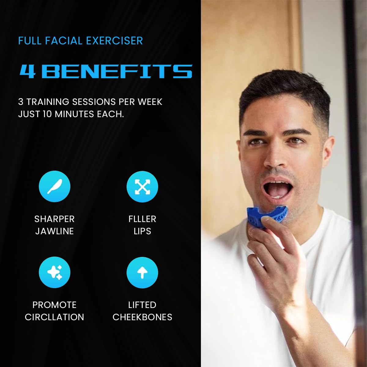 MAYCREATE 3Pcs Jawline Exerciser Tool for Men Women 40/50/60lbs Foodgrade Silicone Jawline Exerciser Tool Jawline Exerciser, Slim and Tone Your Face- Helps Reduce Stress and Craving
