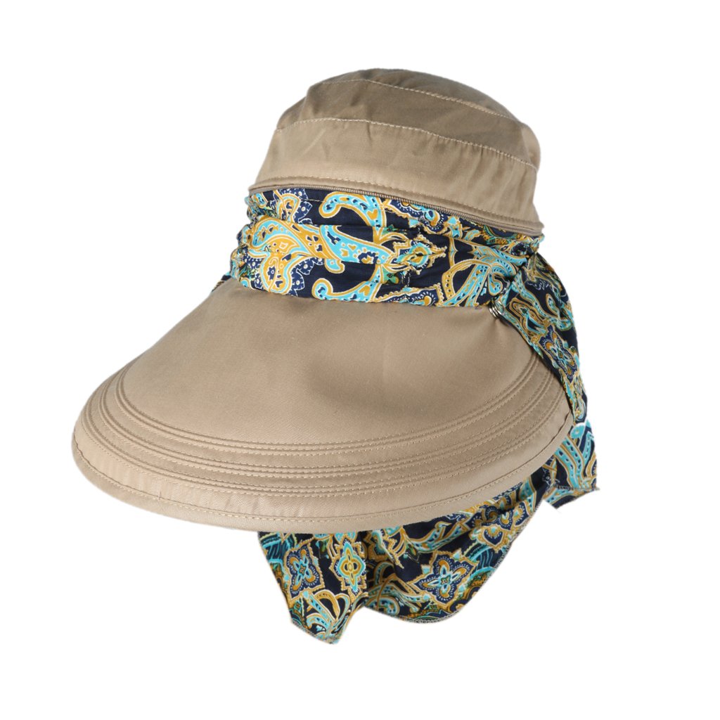 ZORBES Women's Cotton Foldable Cap (ab_Khaki_Free Size)