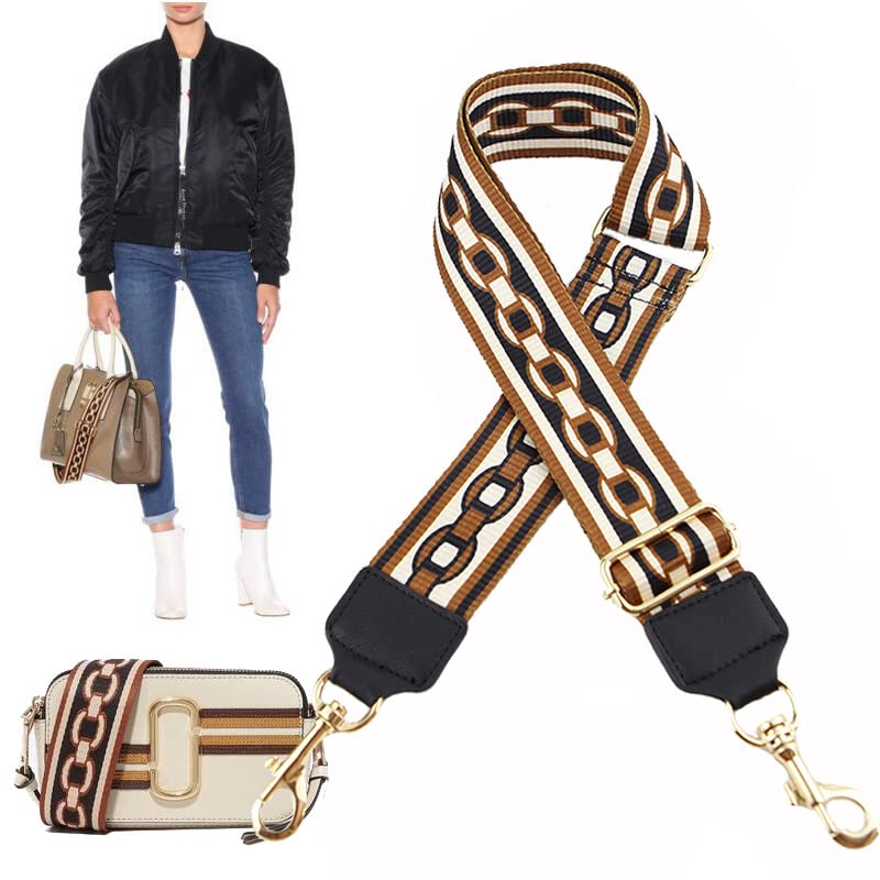 PALAY Canvas Webbing Wide Shoulder Strap Fashion Pattern Crossbody Strap Adjustable Shoulder Strap for Handbag,Travel Bag, Crossbody Bag