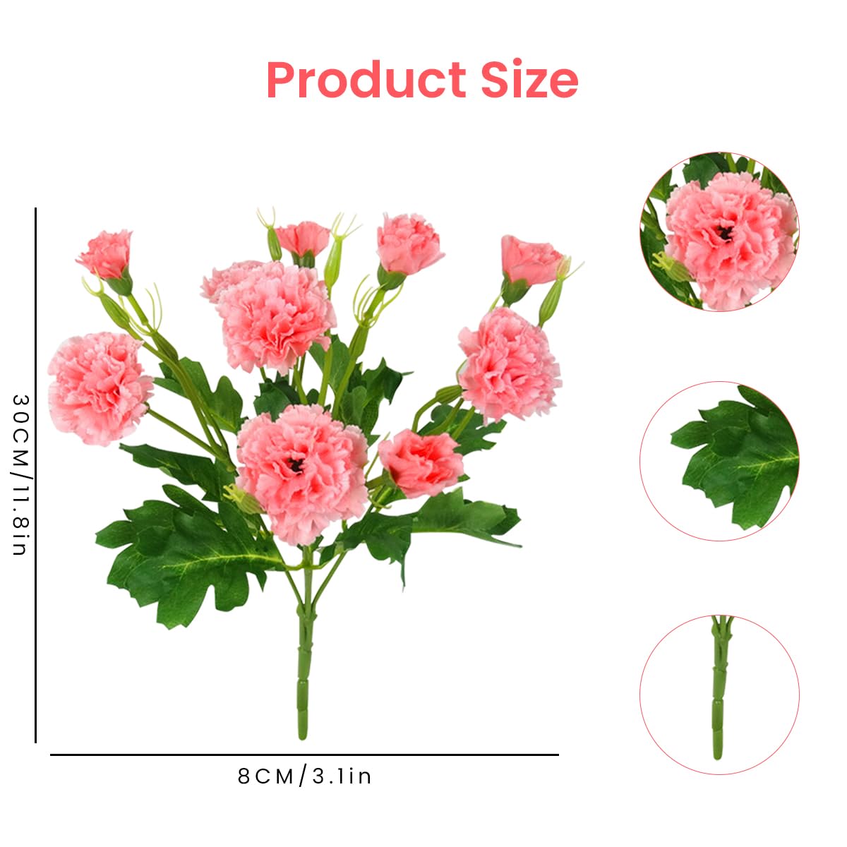 HASTHIP Artificial Decorative Carnation Flower Bunches, Simulation Carnation Flower for Home Decor, Room Decorations, Living Room Table, Diwali Decoration Plants Festival Decoration
