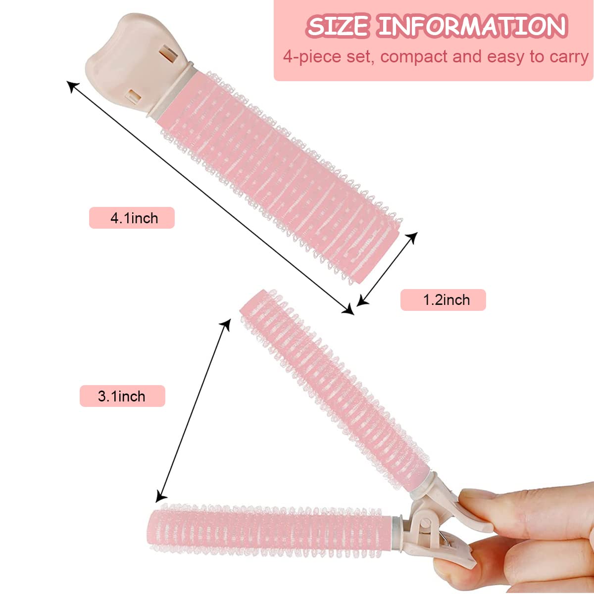 HASTHIP Blue 4Pcs Volumizing Root Clip Hair Curler Rollers | Instant Bang Heatless Hair Curling Styling Tools for Women & Girls Long & Short Hair, DIY Hairdressing