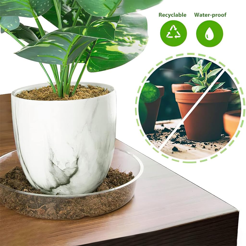 HASTHIP Multipack Plant Pot Saucers-12psc Durable Plastic Trays in 4 Sizes (6''/8''/10''/12''), With Grooved Bottoms For Efficient Drainage, UV-Resistant Indoor & Outdoor Round Plate Set