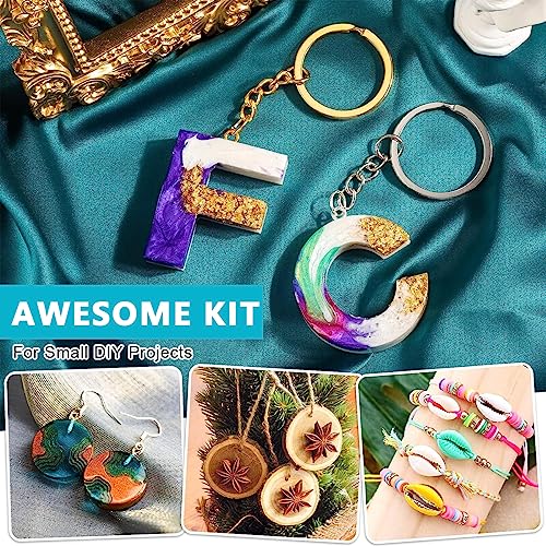 Serplex® Mini Electric Drill Machine for Resin Craft USB Kit with Wrench Box of Drill Bit 0.8-3.0mm 120PCS Keychain 50pcs Screw Eyes for Jewelry Making Tool DIY