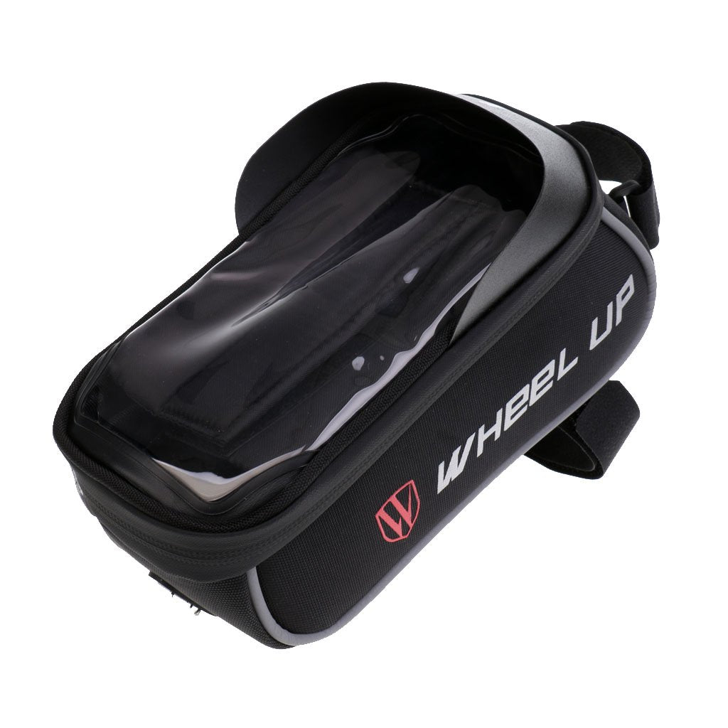 Proberos PLAY HARD Waterproof, Headphone Hole, Thermoplastic Polyurethane (TPU) Touch Screen, Bicycle Bag Frame Bags Suitable for Smartphones Within of 6 inches (Black)