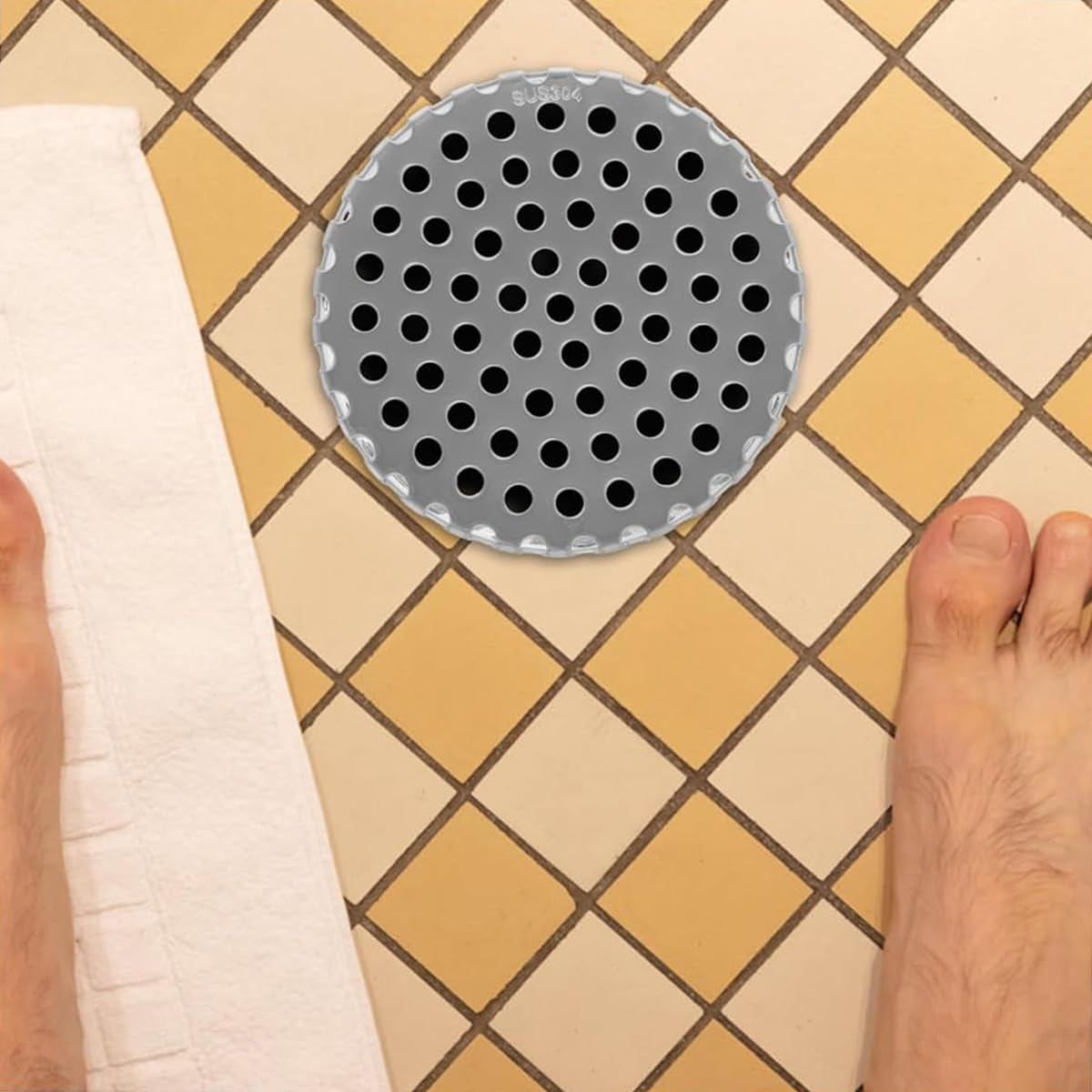 HASTHIP Stainless Steel Floor Drain Outlet Filter, Anti Rats Drain Outlet Mesh Cover, 160mm Diameter Strainer Gutter Downspout Strainer Fits 160-165mm Pipes, Universal Strainer for Leaf Gutter Guard