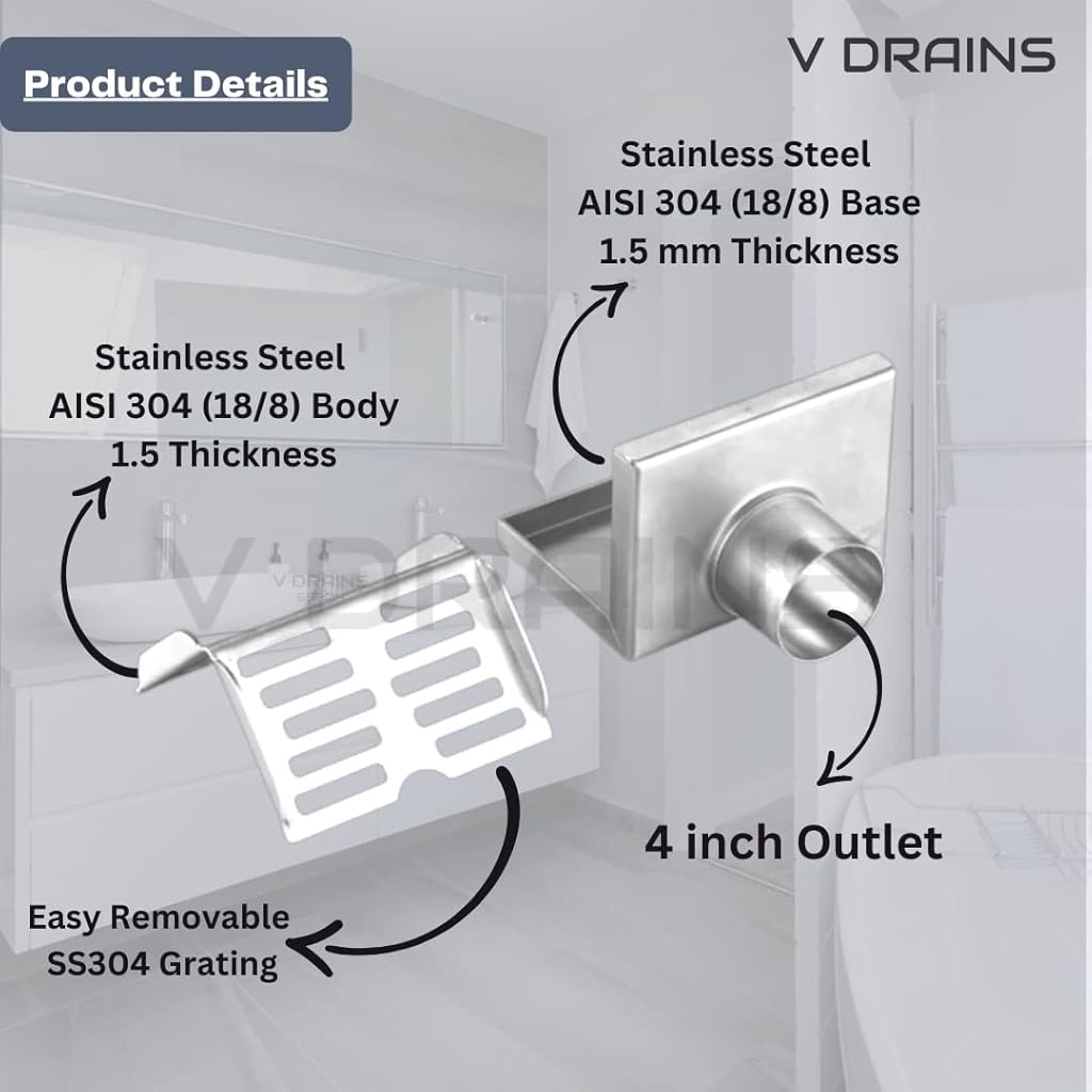 HASTHIP® Drains 75mm Outlet Roof/Balcony/Terrace/Bathroom/Side
