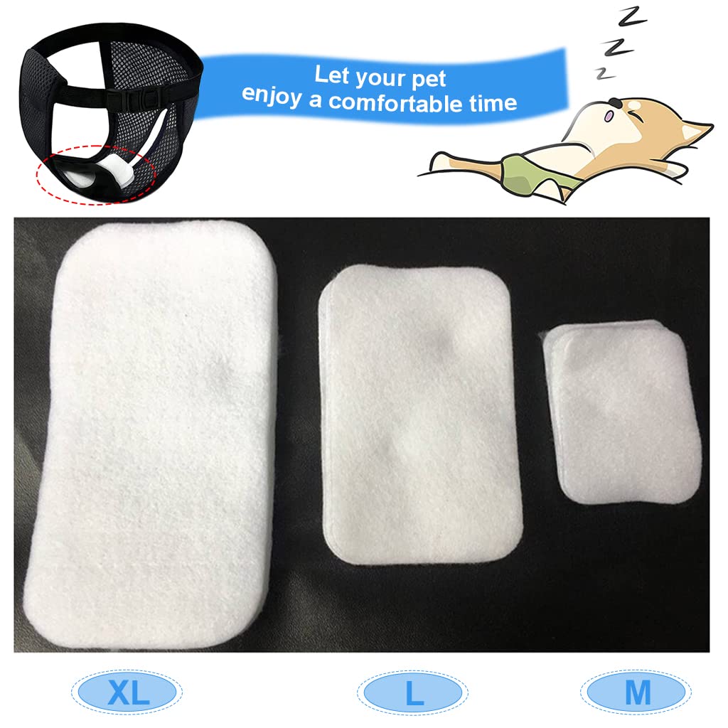 Qpets 10pcs Replacement Absorption Cotton Pads for Female Dog Diaper Breathable Comfort Cotton Pad for Beagle, Dachshund, Sheitie, Size M, 11 * 11 * 2cm