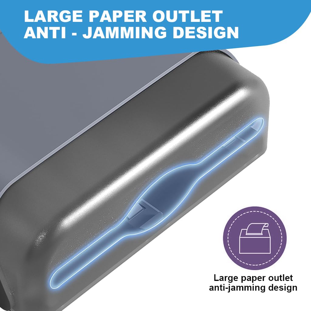 ORTIZA Paper Towel Dispenser Wall Mount, Dispenser Hotel Bathroom Paper Towel Dispenser with Lock Self Adhesive Wall Mount Large Capacity Paper Towel Dispenser for Home, Office, Public Area, Hotel