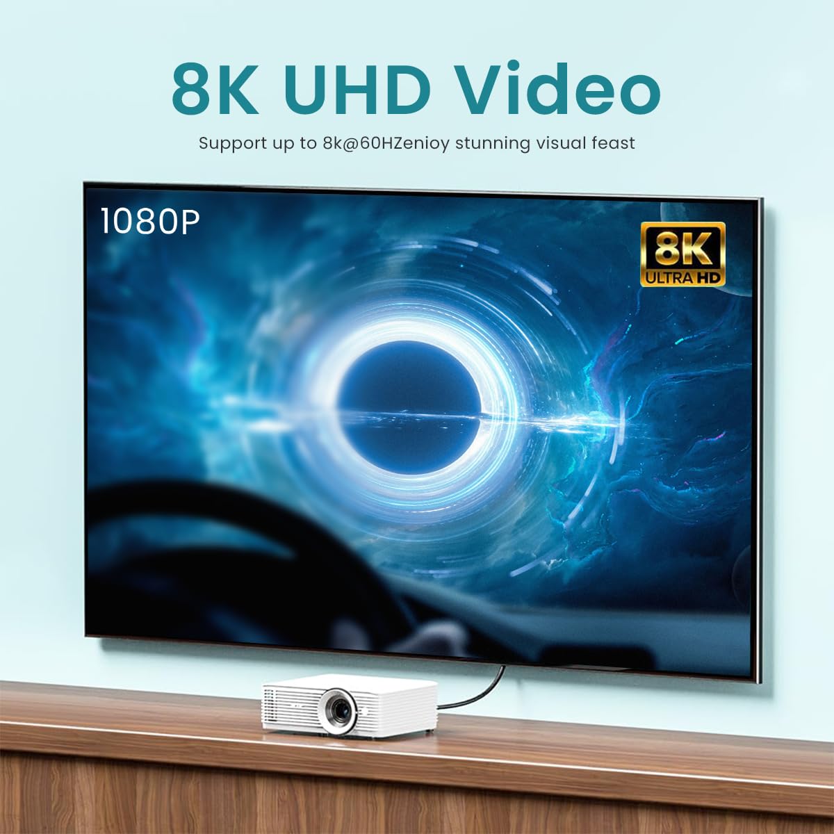 Verilux HDMI to HDMI Adapter 8K, HDMI 2.1 Female to Male Connector Extension Adapter Support 8K@60Hz / 4K@120Hz 48Gbps UHD 2160P 1080P 3D, HDR, ARC for Laptop, PC, Monitor, Roku TV