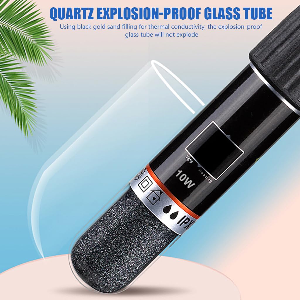 Qpets 10W Submersible Aquarium Heater, 26 °C Constant Temperature USB Plug and Go Electric Aquarium Heater 3.3 inches Small Aquarium Heater for Betta Fish, Guppies, Neon Tetras
