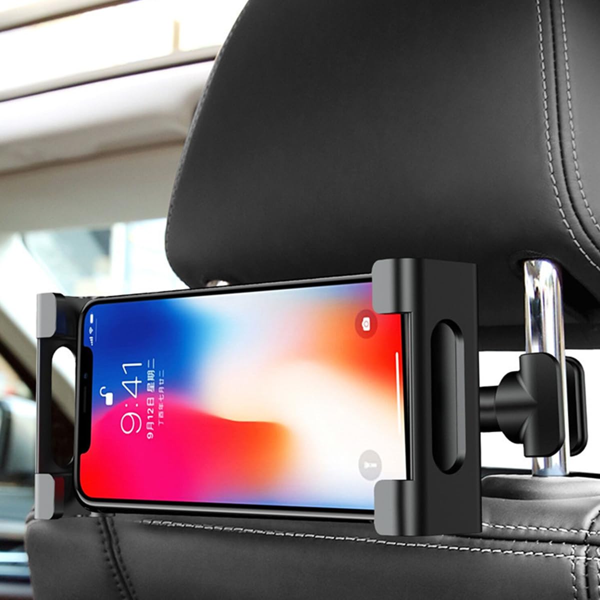 ZORBES Car Tablet Holder, 360° Rotation Headrest Mounted Mobile Ipad Holder, Retractable Tab Holder Clip On for Car Tablet Holder Tablet Bracket for 5-11 Inches Phone or Tablet