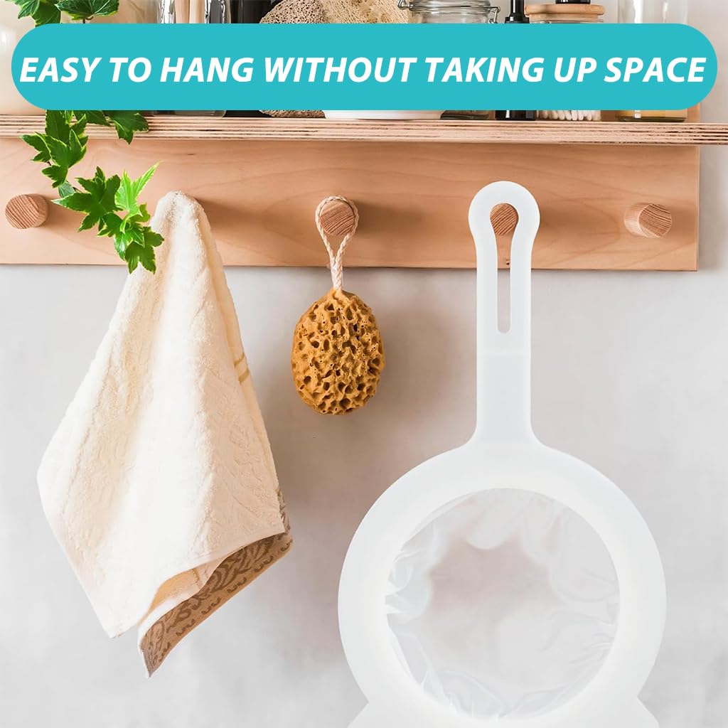 Supvox 2pcs Fine Mesh Strainer, 5.1 inches Nylon Mesh Strainer Plastic Mesh Filter Food Juice Strainer Plastic Mesh Colander with Handle Mesh Strainer for Straining Juices Soy Milk Yogurt
