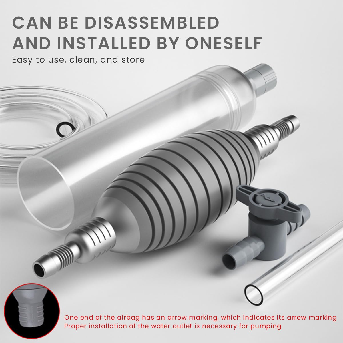 Qpets 3M Manual Fish Tank Cleaner, Fish Tank Siphon and Gravel Cleaner A Hand Syphon Pump to Drain Aquarium Cleaning Tool Gravel Cleaner Aquarium Siphon Pipe