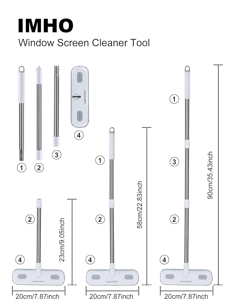 HASTHIP® Window Cleaning Brush 2 Sides - 2 in 1 Mesh Cleaning Brush Mirror Clean Wiper for Patio,Door,Porch Screens White &Grey Cleaners for Screen-Off-White