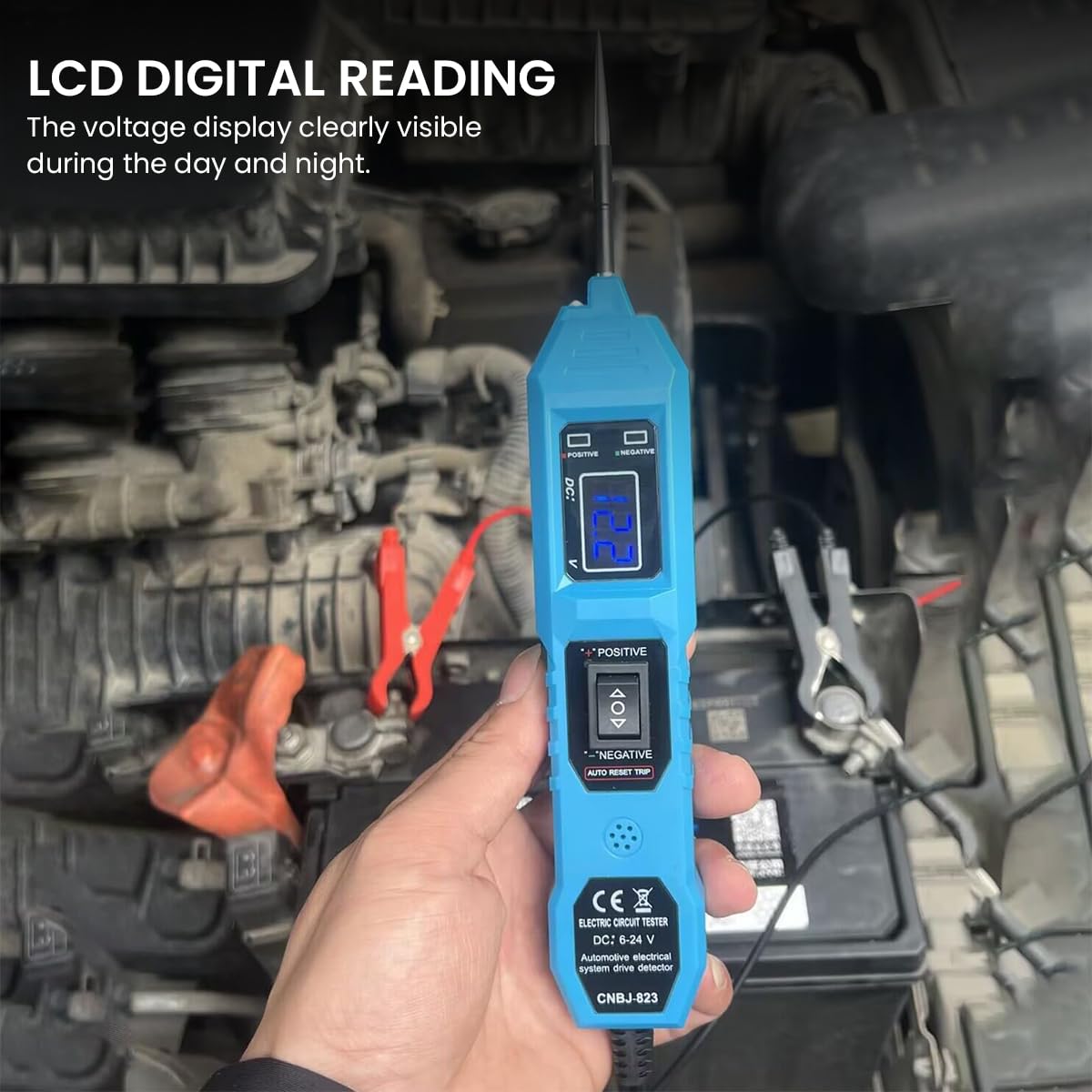 Serplex Multifunctional Car Circuit Tester with LED, 3.5-36V AC/DC Car Power Tester with Buzzer, Electrical Tester Digital Display Short Circuit Finder for Continuity Testing, Trailer Lights Testing