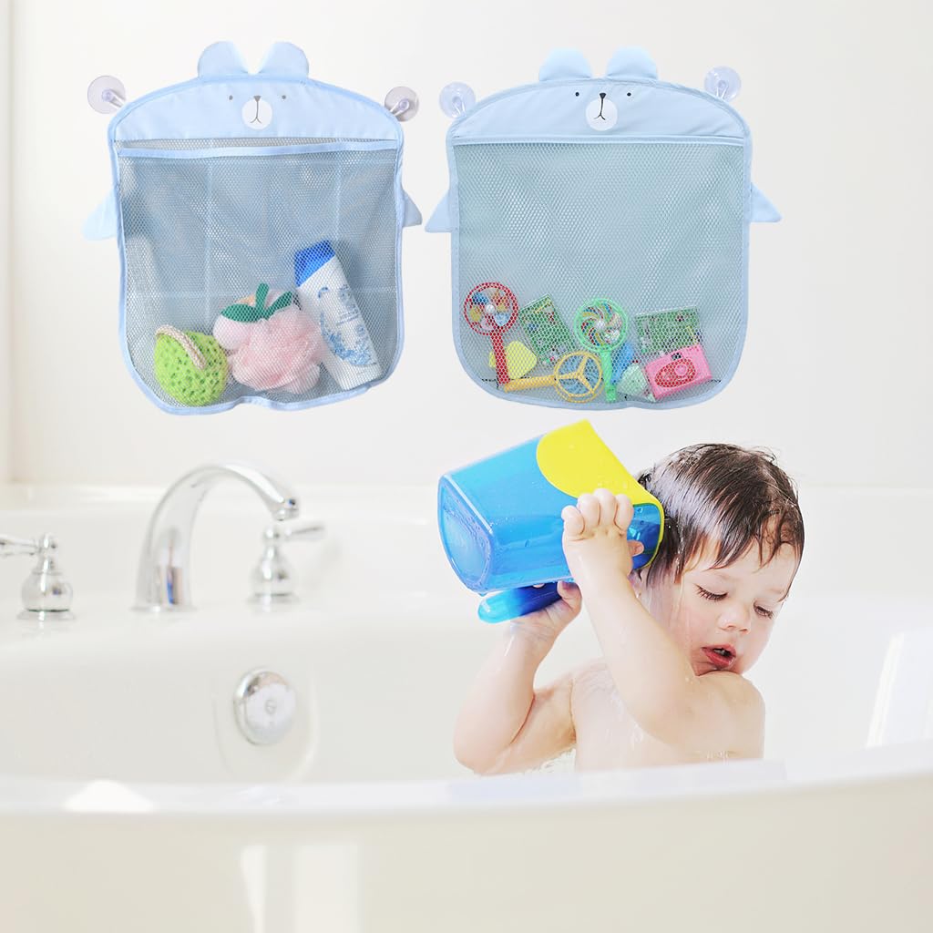PATPAT Bathroom Shower Caddy Bag Wall Mount Cartoon Mesh Toiletries Storage Bag Hanging Mesh Pouch Quick Dry Bathroom Toiletries Bag