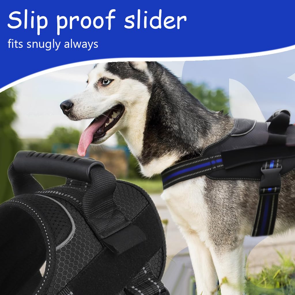 Qpets Dog Vest Dog Harness for Large Dog with 1.5m Dog Leash Dog Harness with Pulls Handle for Guide Dog, Large Dog, Adjustable Dog Vest Harness with Quick Release Buckle (Suitable 18-33kg)