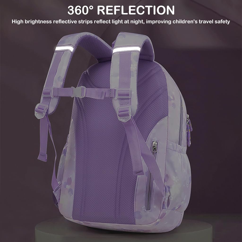 PALAY Kuromi Backpack for School Girls Sanrio Kuromi School Backpack Multi Layer Large Book Bag Burden Relief Travel Backpack School Backpack for 8-16 Years Olds School Girls Teens, 45x31x19cm