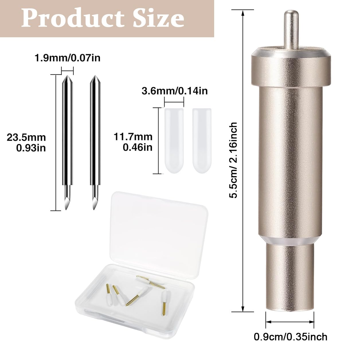 HASTHIP Engraver Blade Fine Point Blade for Cricut Maker 3/Maker/Explore 3/Explore Air 2/Air/One, Fine Point Blade Housing for Slicing Cuts Glitter Vinyl, Cardstock, Faux, Adhesive Foil, Vellum
