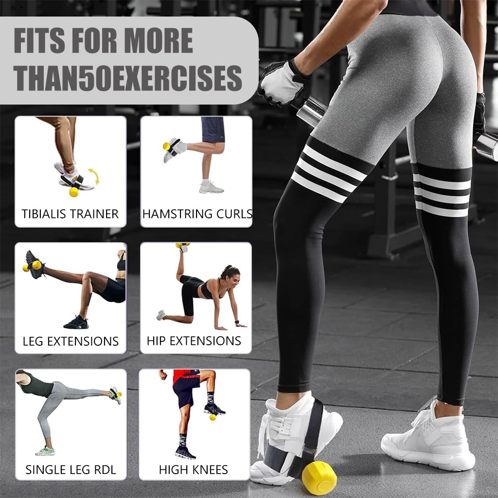 Proberos Fitness Ankle Weight Strap Adjustable Dumbbell Ankle Strap for Shin Splint & Leg Pain Relief Holds Up to 20lbs Anti-slip Ankle Weight Strap for Leg Lifts