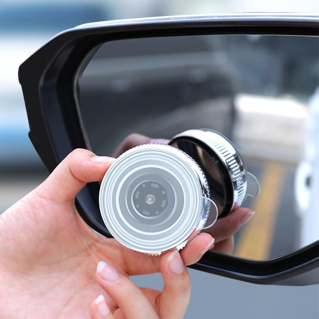 STHIRA 2Pcs Blind Spot Mirror for Car, 2 Inch Round HD Mirror Glass Convex Curved Rear View Wide Angle Side 360° Rotate Mirror Blindspot with Strong Suction Cup Mount for Universal Vehicles, Van, SUV, Trucks