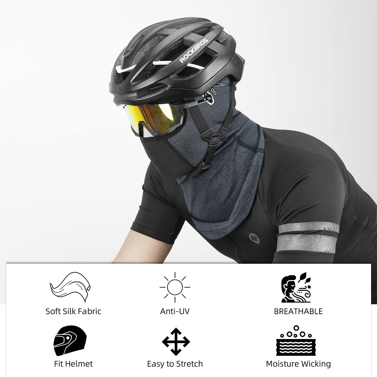 Proberos Summer Balaclava Face Mask Cool Silk Balaclava Face Mask Eyeglasses Friendly Design UV Protection Riding Face Mask Breathable Face Mask Unisex Quick Dry Face Mask