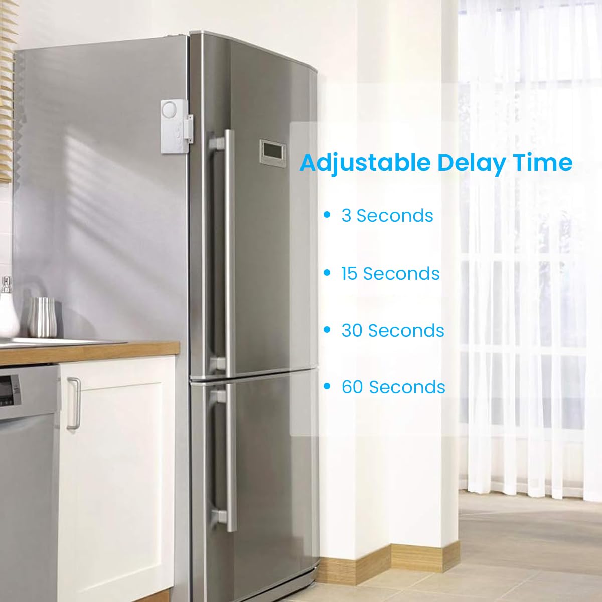 Serplex Door Alarm Home Security Alarm 108db High Loud Door Alarm with 4 Ringtones Safety Door Alarm Multifunctional Self Adhesive Alarm for Door, Window, Refrigerator (Battery Not Included)