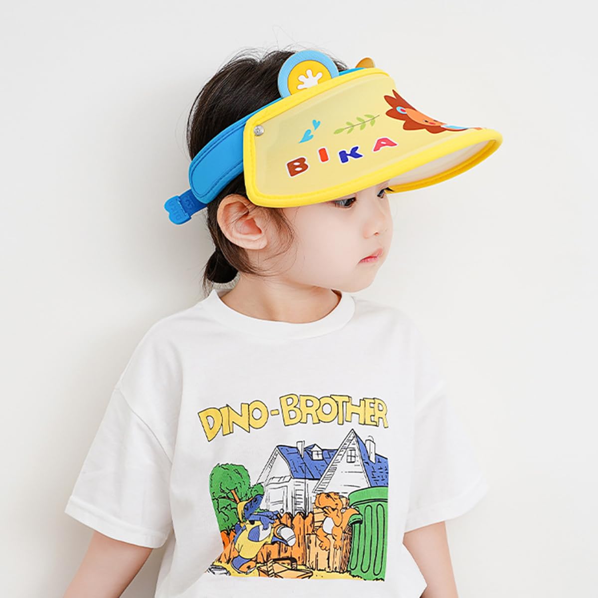 Optifit Adjustable Kids Sun Hat with Elastic Band, UV Protective Wide Brim Visor Cap with Sweat Absorption