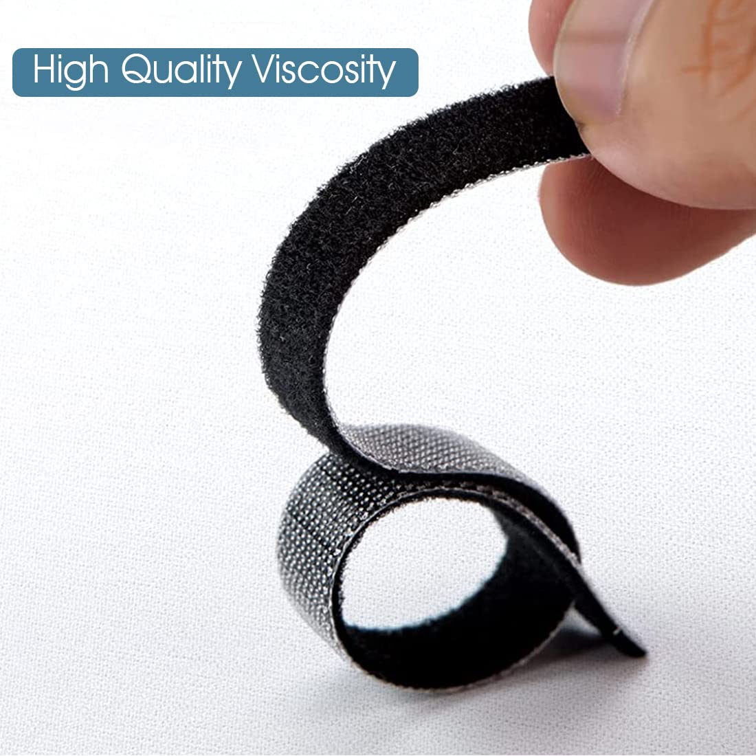 ZIBUYU 50pcs Cable Ties, Cable Ties Reusable Cable Organizer, Hook and Loop Microfiber Cloth Cord Ties, 6-Inch