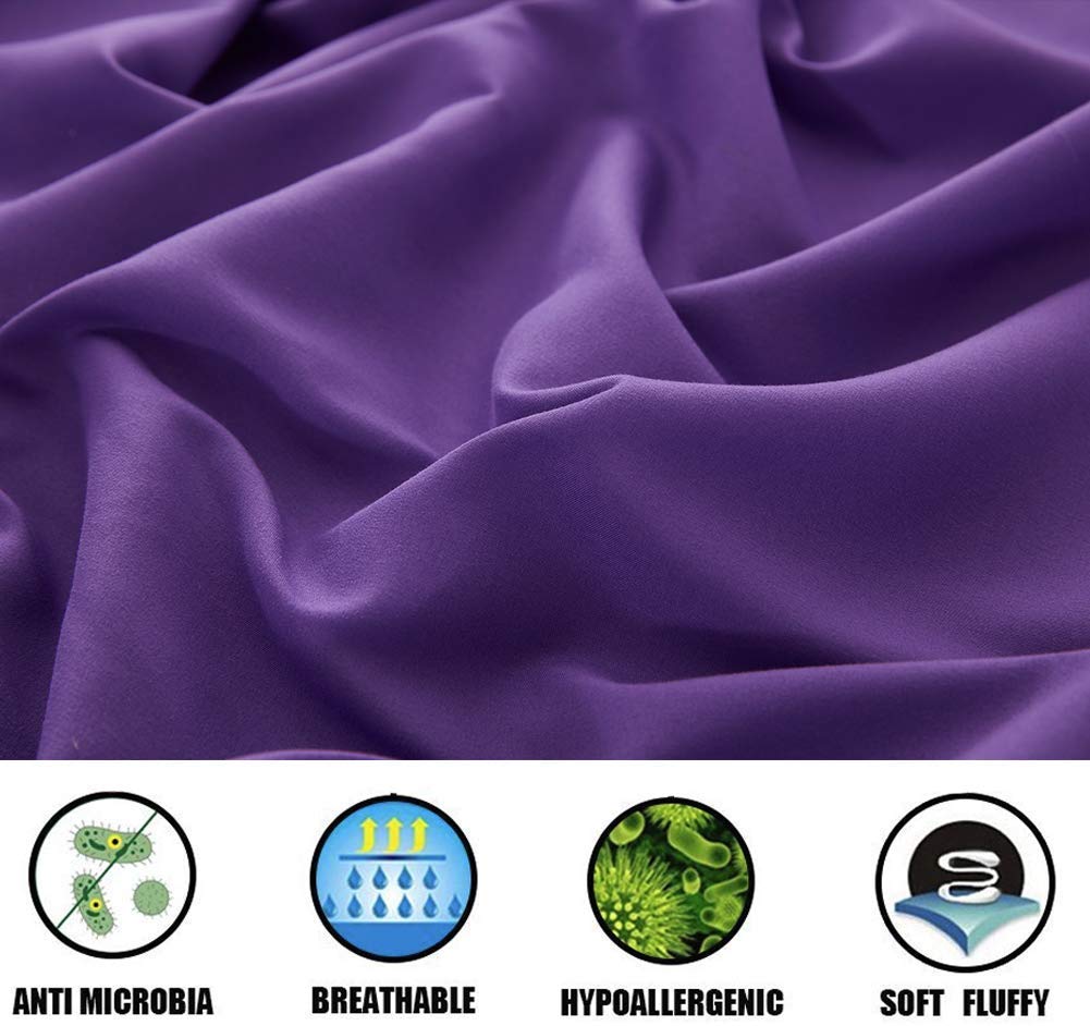 Supvox Premium 3 Piece Bed Sheet Set 100% Microfiber Polyester £¨Includes 1 Flat Sheet, 2 Pillow Covers - Super Soft, Warm, Breathable, Cooling, Wrinkle and Fade Resistant (Queen, Gray Texture)