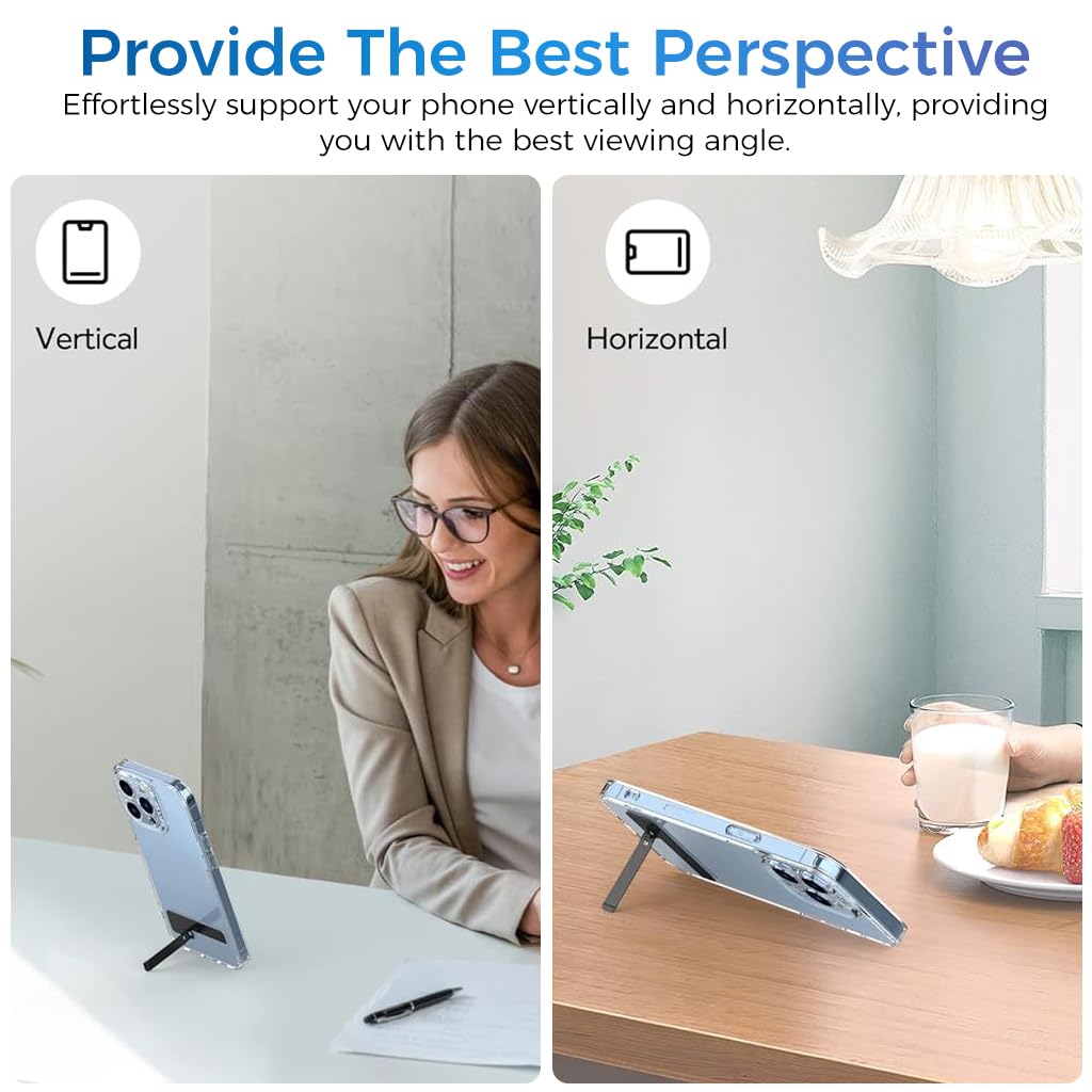 ZORBES Ultra-Slim Phone Stand Self-Adhesive Folding Slim Bar Stand Phone Stand for Phone Sturdy Mini Bar Metal Folding Slim Bar Phone Stand for iPhone, Galaxy S23/S22/S21 Ultra