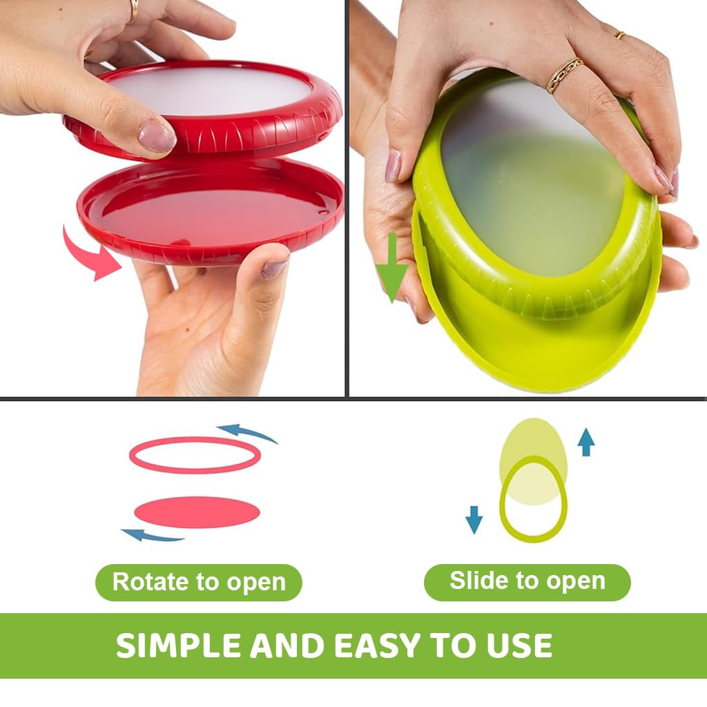 HASTHIP 4Pcs Fresh Onion Storage Containers 3.9 Inches Flexible Silicone Kitchen Fresh Food Containers for Onion, Garic, Lime, Ingredient Fresh Box Reduce Waste Kitchen Fresh Food Container