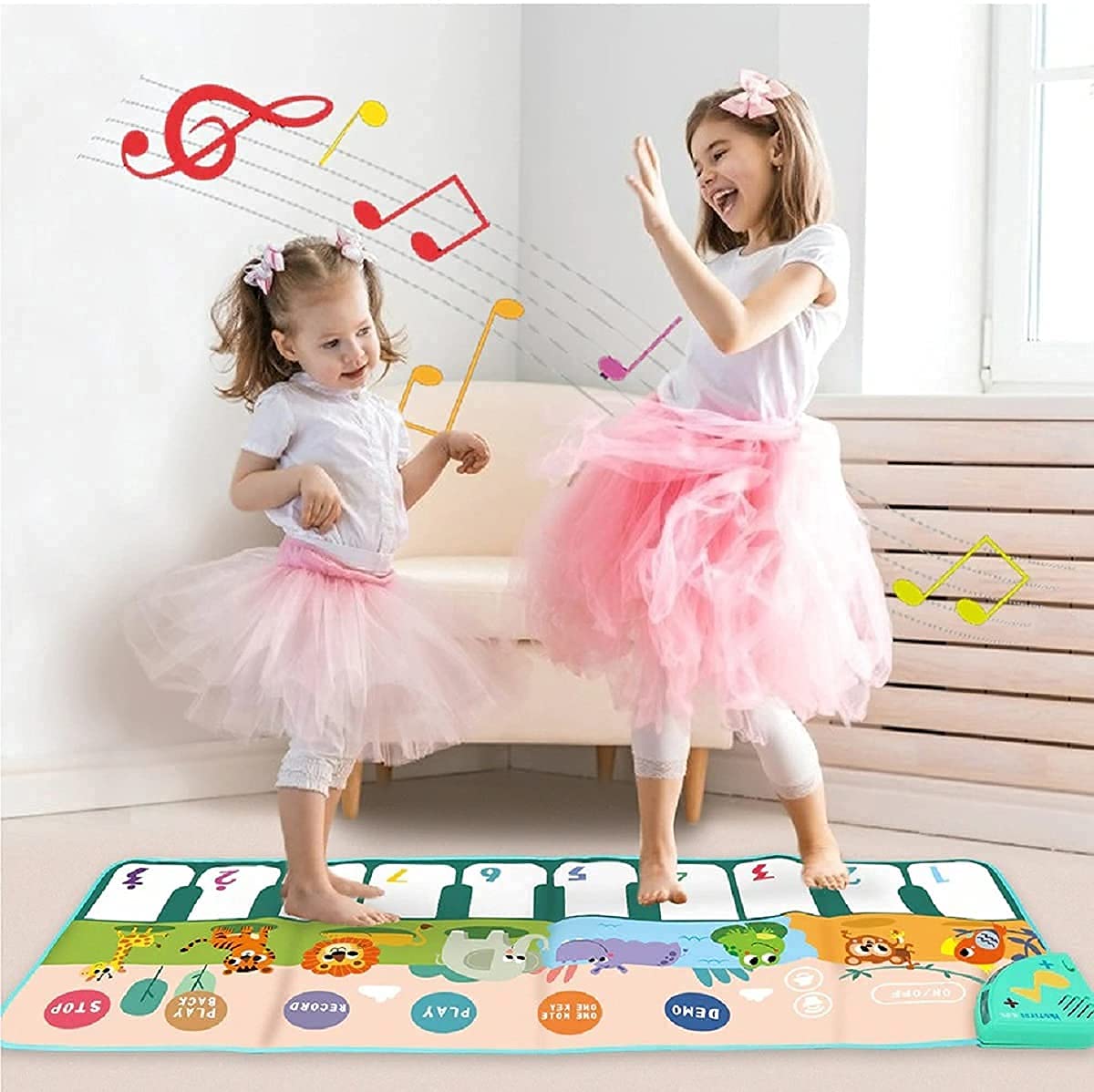 PATPAT Musical Mat for Kids , Music Piano Keyboard Dance Mat, Musical Toys Educational Toys for Kids Toddlers Baby Toys Early Learning Toys Best Birthday Gift for Girls Boys (43.3X14.17IN)